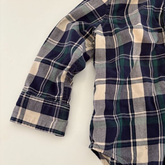 Ralph Lauren boys button down check plaid dress shirt Toddler 2T Blue Green - Picture 6 of 9